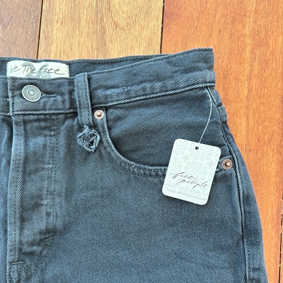 Free People Washed Black Jean Short - Picture 2 of 5